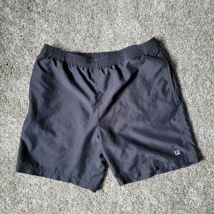 Fila Black Size Large Athletic/Basketball Shorts with Draw String - Small Logo